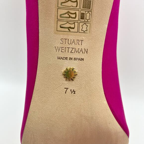 Stuart Weitzman Women's Stuart 75 Stretch Bootie Size 7.5 Pink Magenta NWOB - Picture 13 of 13